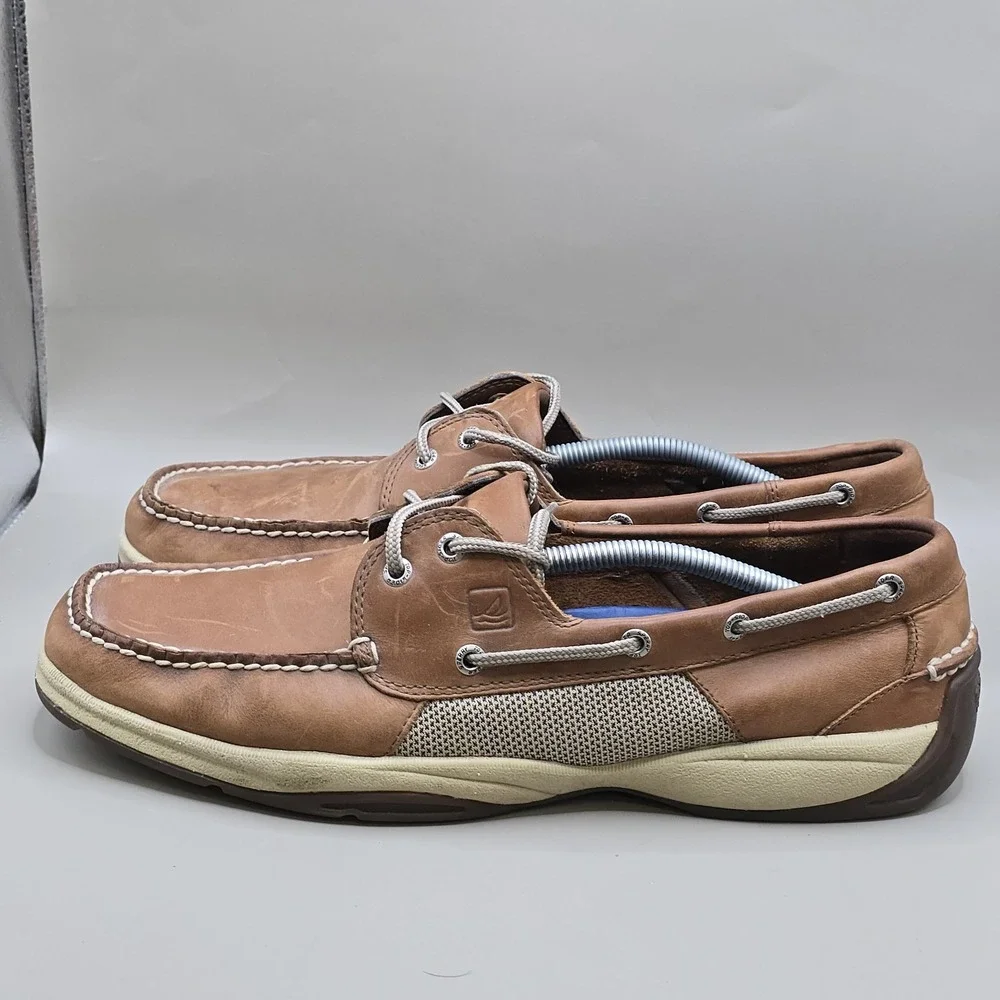 Sperry Top-Sider Intrepid 2 Eye Brown‎ Leather Boat Shoes 0276308 Men Size US 13